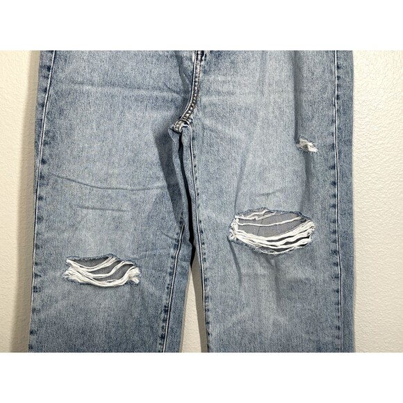 NWT ZENANA Women's Size 29 High Rise Wide Leg Dad Jean Distressed Raw Hem NEW‎ - Picture 3 of 11